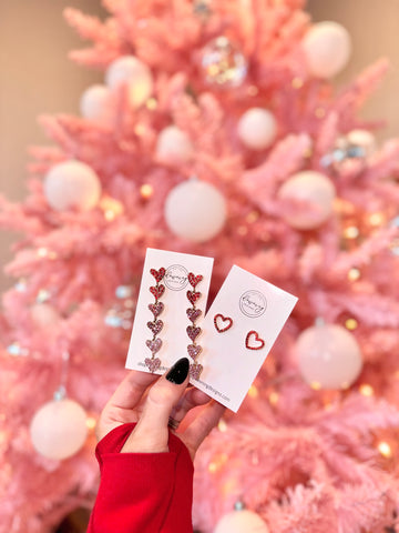 rhinestone heart earrings