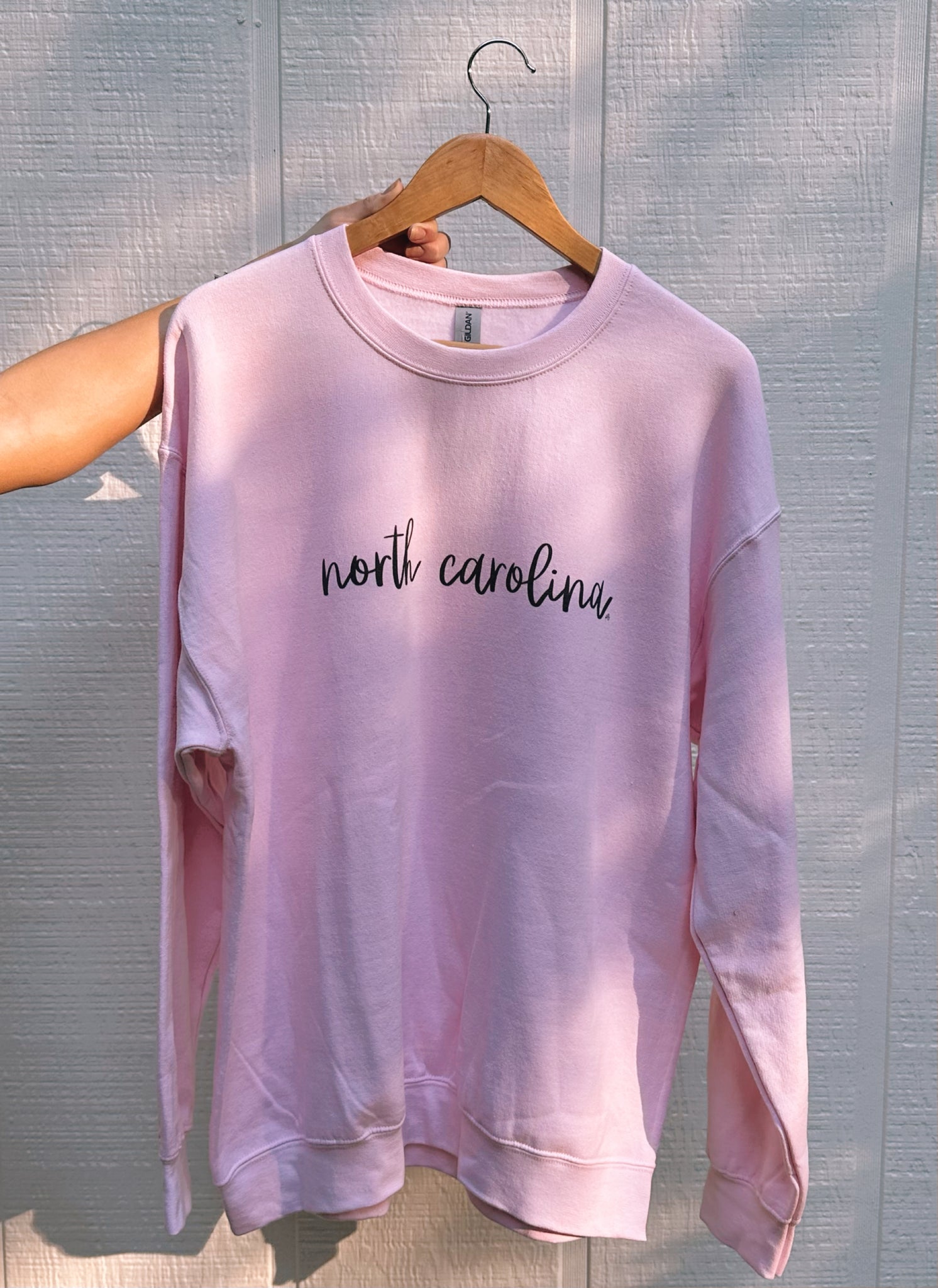 pink NC crewneck