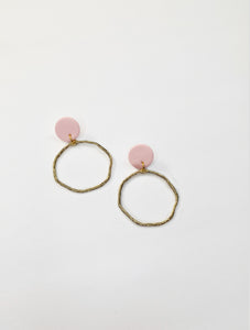 baby pink gold hoops