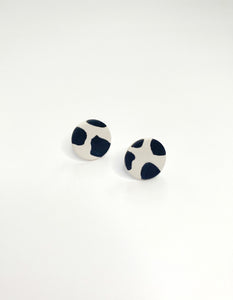 cow print circle studs