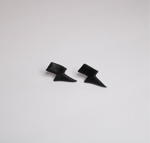 black lightning bolt studs