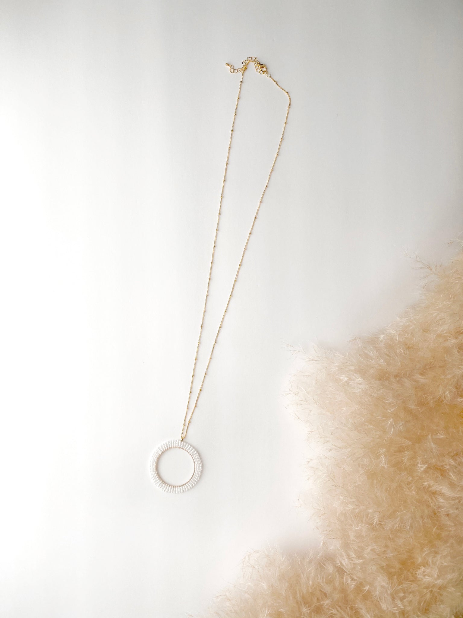 beaded halo necklace