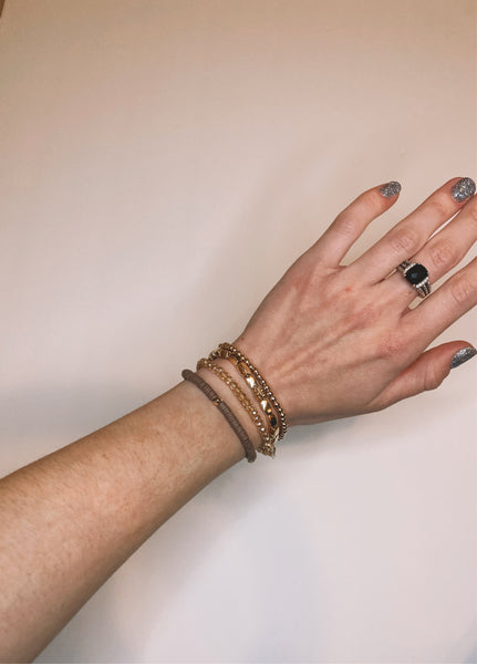 mauve beaded bracelet