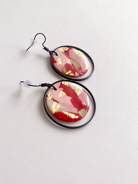 valentine’s terrazzo + black circles