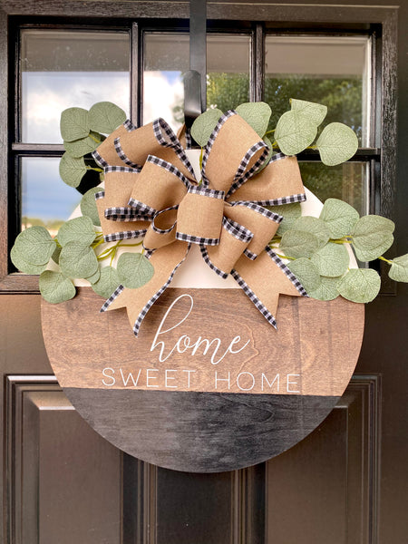 home sweet home door hanger (white font)