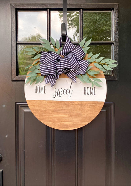 home sweet home door hanger (black font)