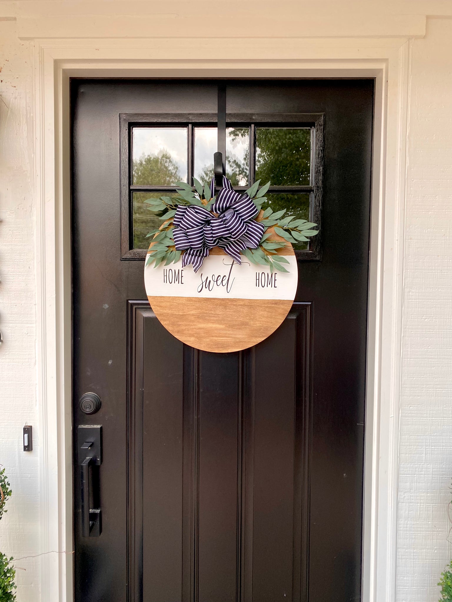 home sweet home door hanger (black font)