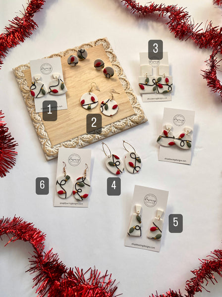 Christmas light earrings